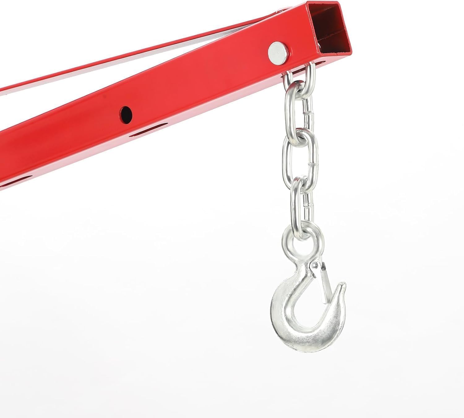 GarveeLife 1000 LBS Hydraulic Pickup Truck Crane, 360° Swivel Hitch Mounted Hoist with 3 Adjustable Booms, Truck Bed Crane for Lifting Engine, Deer, or Construction Goods-Red