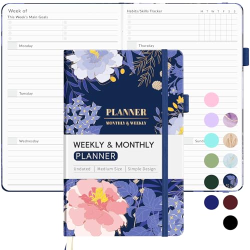 Undated Planner for 2026-2027, Forvencer Weekly Monthly Calendar Planner-A5