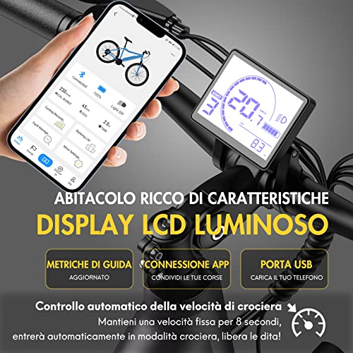 Fafrees Bici Elettrica con APP, 27.5 Bicicletta