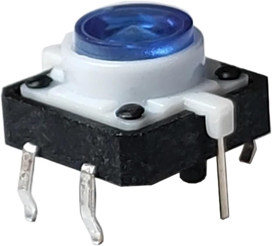 5PCS 12X12X7.3mm with Light Led 3V 6Pin DIP Momentary Push Button Not Fixed Tact Switch Illumination PCB Mounting(RED LED)