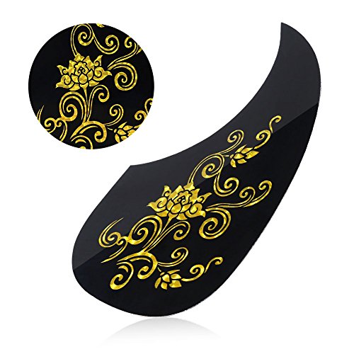 Dilwe 2Pcs Guitar Pickguard Sticker, Comma Shape Pick Guard For Acoustic Guitar Accessory (Gold Vine) Wooden Guitar Accessories #TOP4