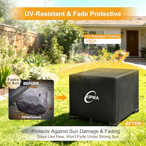Kipiea Square Fire Pit Cover, Upgraded 600D Strong Tear Resistant, 32" L x 32" W x 24" H 100% Waterproof Fire Pit Table Cover, UPF 50+ Outdoor Firepit Cover Square Fading Resistant by Kipiea - Image 5