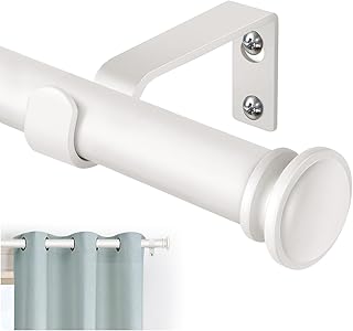 TONIAL Curtain Rods for Windows, 32 to 86 Inch, White, Single Drapery Rod