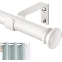 TONIAL Curtain Rods for Windows, 32 to 58 Inch, White, Single Drapery Rod