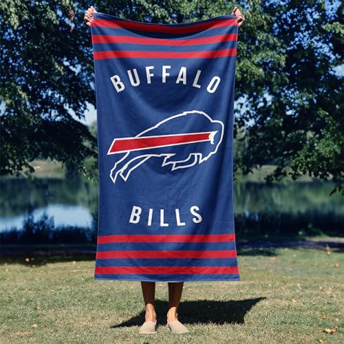 Image of Northwest NFL Buffalo Bills Unisex-Adult Beach Towel, 30 inch x 60 inch, Stripes