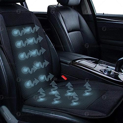Zone Tech Cooling Car Seat Cushion - Black 12V Automotive Adjustable Temperature Comfortable Cooling Car Seat Cushion #TOP1