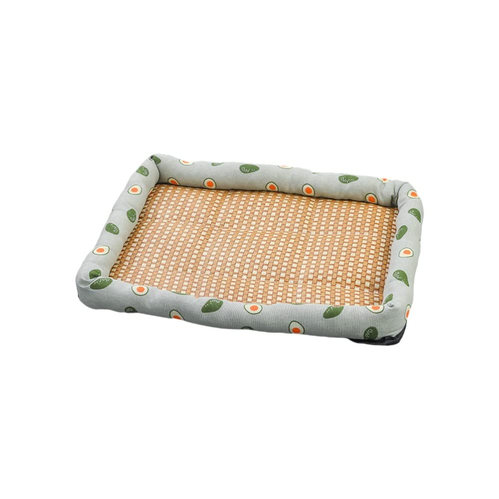 Pet Cat Cooling Bed mattress, Dog Sleeping Mat Pad Washable Soft Comfy Anti Slip Puppy Beds Size 60*45cm, Green