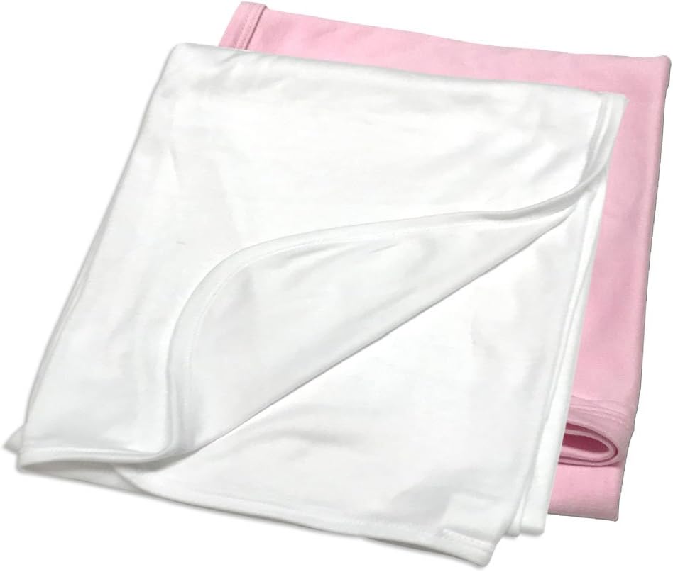 Laughing Giraffe Receiving Baby Blanket (2-Pack) (30"X 40", White/Pink) : Baby