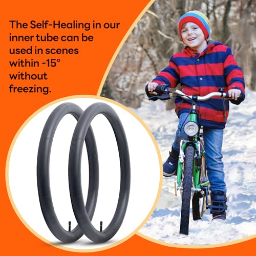 2-PCS 20" Self-Sealing Bike Tubes 20x1.75/2.125 AV32mm Super Automatic Repair, Puncture Resistant Compatible with 20x1.75/1.95/2.0/2.10/2.125 Bike Bicycle Tire Tubes Schrader Valve