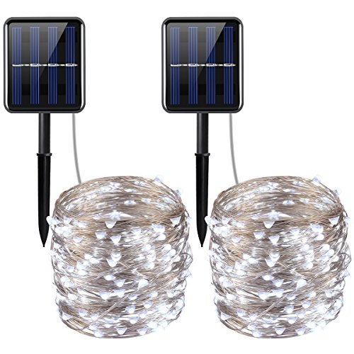 AMIR Solar Powered String Lights, 200 LED Copper Wire Lights, 72ft 8 Modes