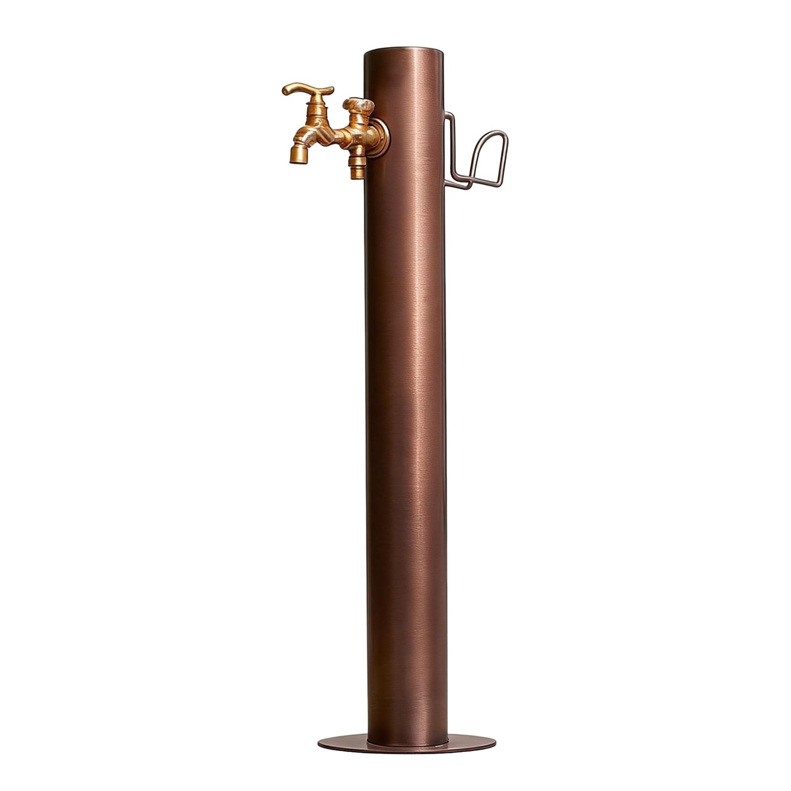 Genérico Columna de Agua para jardín con Grifo, hidrante Exterior de Acero Inoxidable 304, Grifo de Agua anticongelante montado en el Suelo, Doble Salida de latón con Gancho para Manguera p
