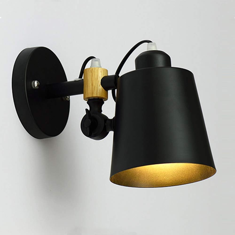 Wall Lamp Interior Retro Black Flexible Adjustable Swivel Arm Bedside Lamp Creative Wall Light Industrial Vintage Design Kids Room Decorative Wall Lighting for Kitchen Living Room Office
