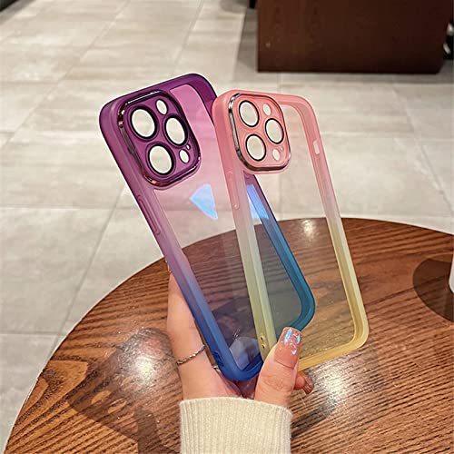 Coque silicone transparente arc-en-ciel pour iPhone 14 Pro Max antichoc - 7