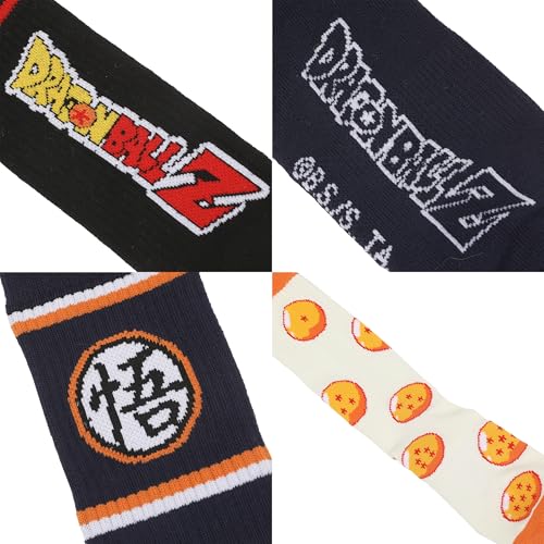Bioworld Dragon Ball Z Stripe, AOP and Logo Mens Athletic Crew Socks 3 Pack4