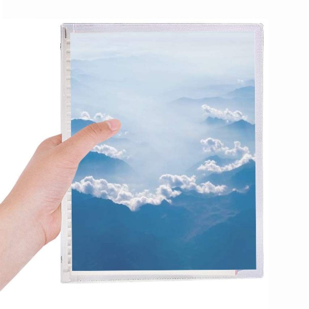 Carnet à spirale rechargeable Clouds bleu et blanc ciel pour notes quotidiennes - 5