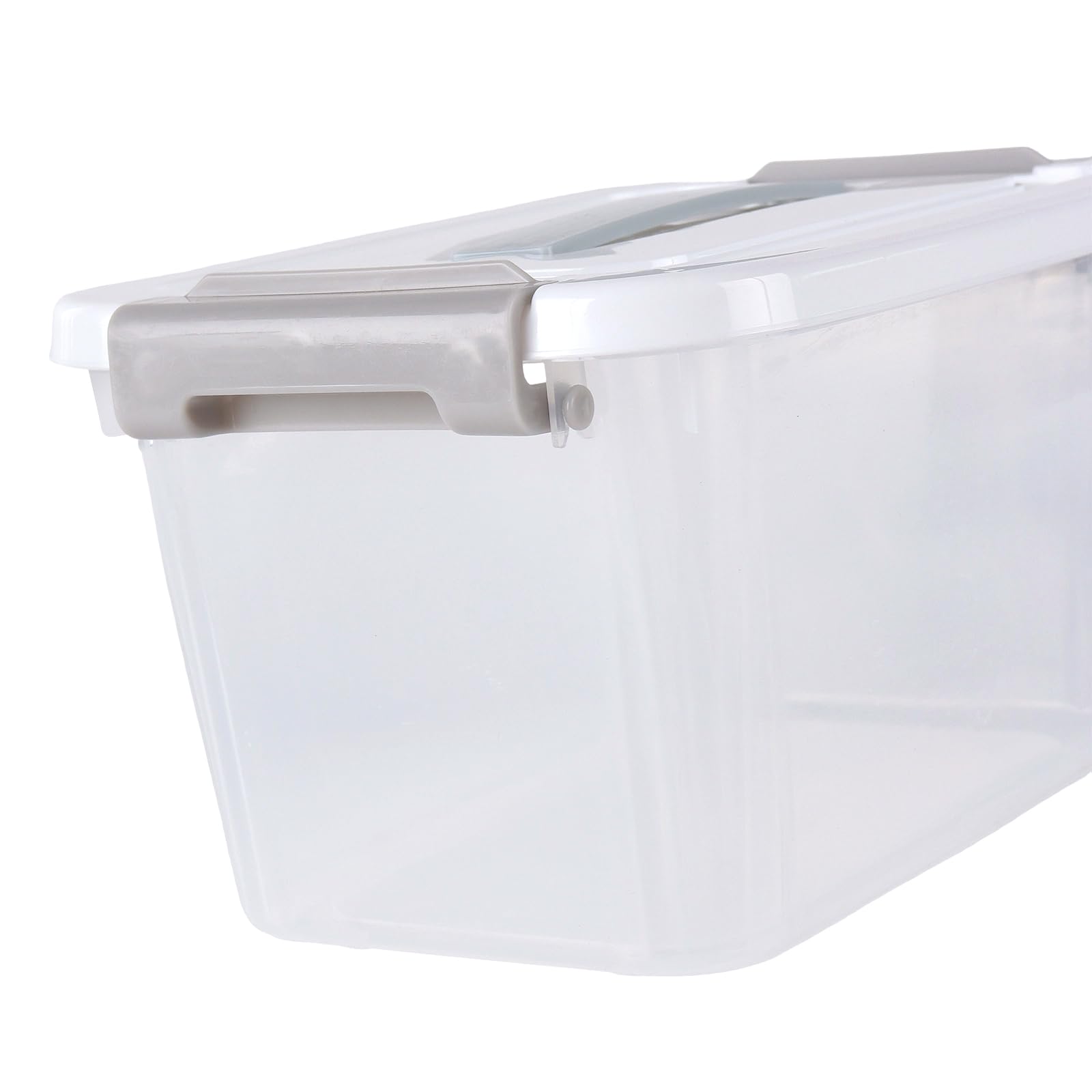 8 scatole di plastica impilabili con coperchio, 5 l, scatole di plastica trasparente con clip di chiusura, 25 x 18 x 15 cm, per cucina, garage e materiale fai da te