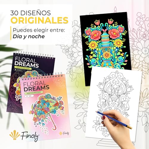Miniatura 5 de Finoly Libro Colorear Adultos Flores Libro Mandalas Adultos Dia