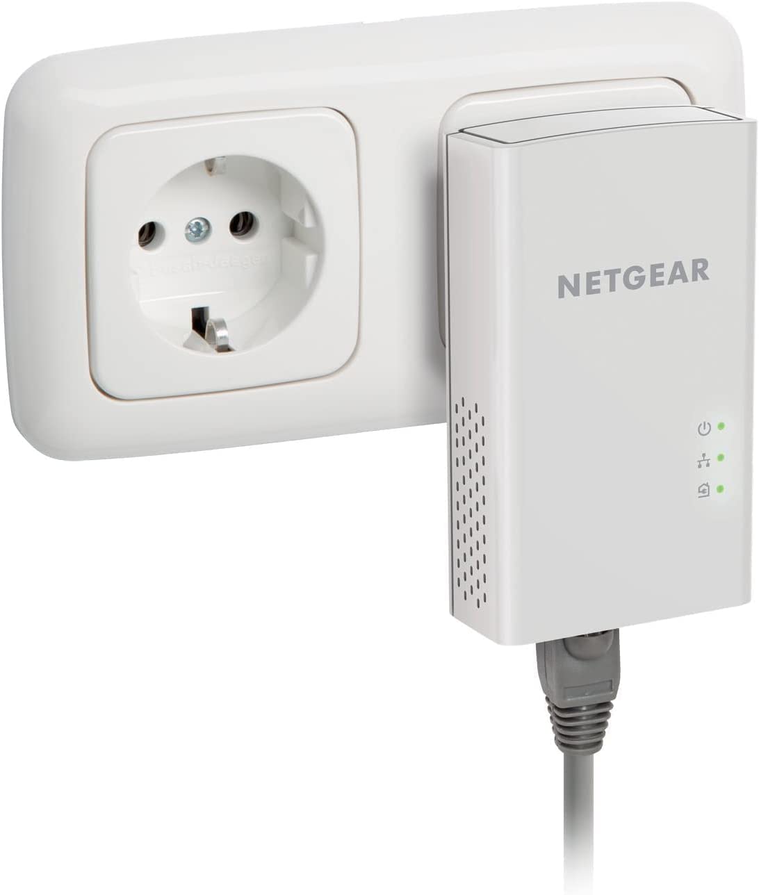 Netgear PLW1000-100PES Powerline-Adapter Set (AC WLAN Access Point, 1 x Gigabit-Port, bis zu 1000 Mbit/s, HomePlug AV2) weiß