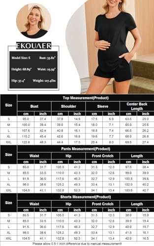 Ekouaer 3 Piece Maternity Nursing Pajamas Set Short Sleeve Breastfeeding Pjs - image 6