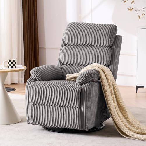 Seanrum Plush Premium Velvet 360° Swivel Rocker Recliner...