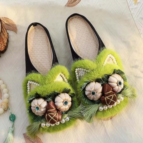 Women's flats Handmade Chinese Traditional Embroidered Tiger Shoes - Women's Cotton Folk Art Slippers,Casual Shoes, Comfortable Vintage Style2