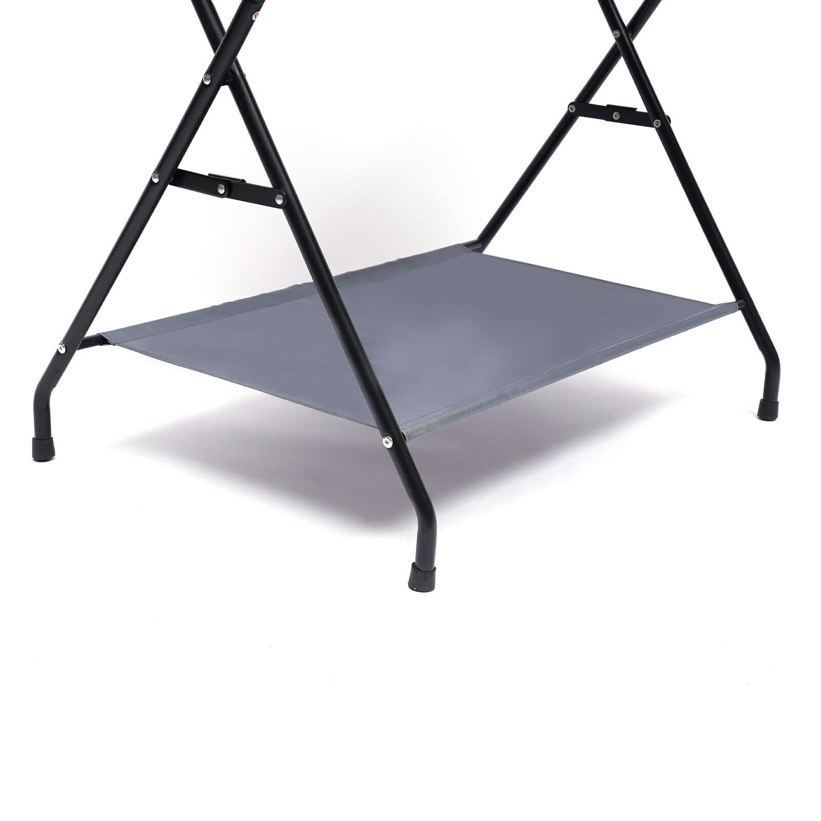Fasciatoio pieghevole con divisorio rimovibile e cintura di sicurezza, grigio 80x63x96 cm