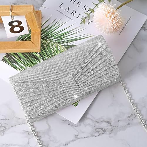 Image of Clutch Purse for Women with Detachable Chain Sparkling Evening Hand Clutch Bags For Wedding Cocktail Prom Party Elegance Charm -21 x 6 x 12 Cm | Clutch Purse