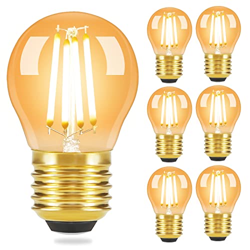 GBLY LED Lampe E27 Glühbirne: 6 Stück G45 Vintage Glühlampe Edison Retro Birne Warmweiss 2700K Bulbs 4W Warmweiß Filament Leuchtmittel Glas Antike Energiesparlampe für Hotel Café Haus Bar