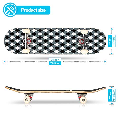 Gonex 31 "x 8" Compleet Skateboard voor tieners Volwassenen Beginners, 9 Layer Maple Deck Dubbele Kick Deck Concave Standaard Skateboards voor jongens en meisjes - Afbeelding 6