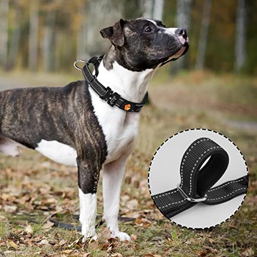 Martingale Collar For Dogs, Wanyang Reflective No Pull Dog Collar With Soft Neoprene Padded, Heavy Duty Dog Collars With Metal Buckle For Medium Large Dogs, Black #TOP4