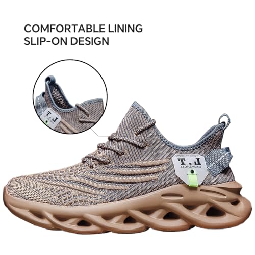 Image of Mens Running Shoes Gym Slip on Sneakers Non Slip Walking Tennis Sports Work Athletic Workout Casual Lightweight Breathable Fashion
