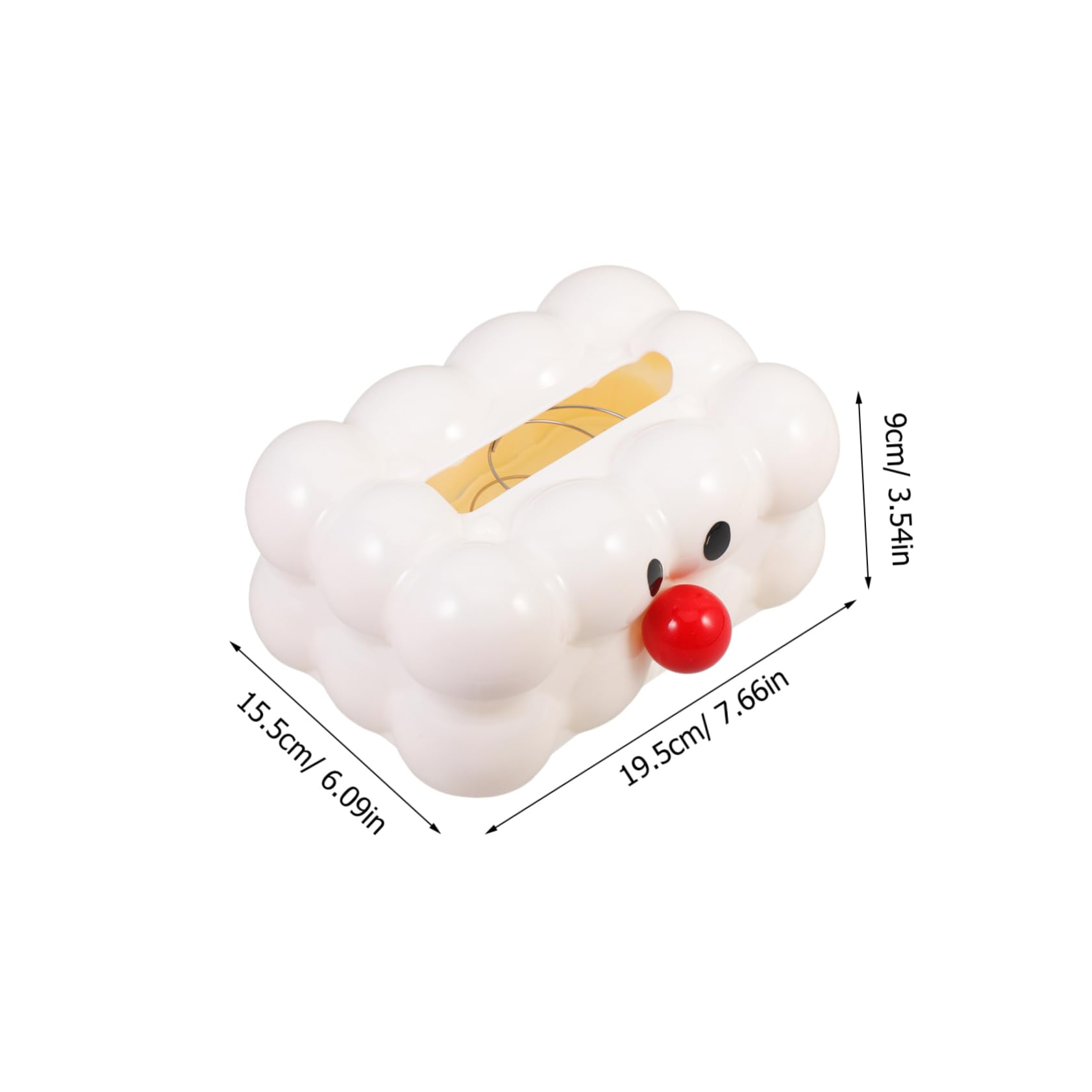 SOLUSTRE Vehicle Tissue Dispenser Red Nose Paper Box Napkin Organizer Desktop Tissue Holder Large Capacity Easy to Use