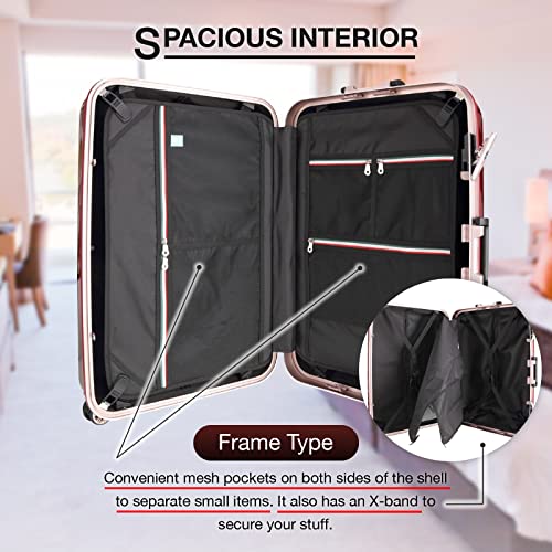 LEGEND WALKER Durable Aluminum Frame Hardside Luggage, 28-inch, Carbon, 5122-62-CB4