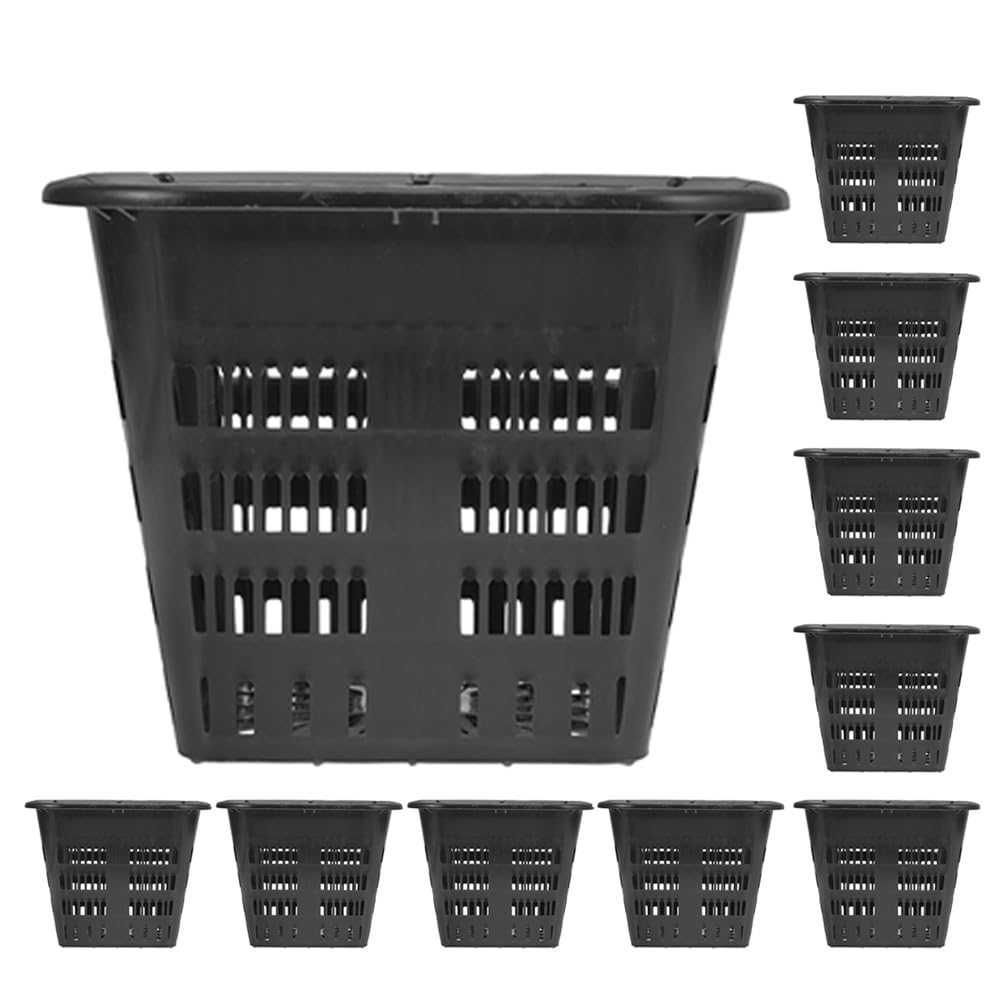 Supvox 10er-Packung 14 cm (5,5 Zoll) Robuste Netztöpfe – Hydroponik-Becher mit Schlitzen für – Wiederverwendbare Kunststoffkörbe mit Breitem Rand für Orchideen Und Gartenpflanzen