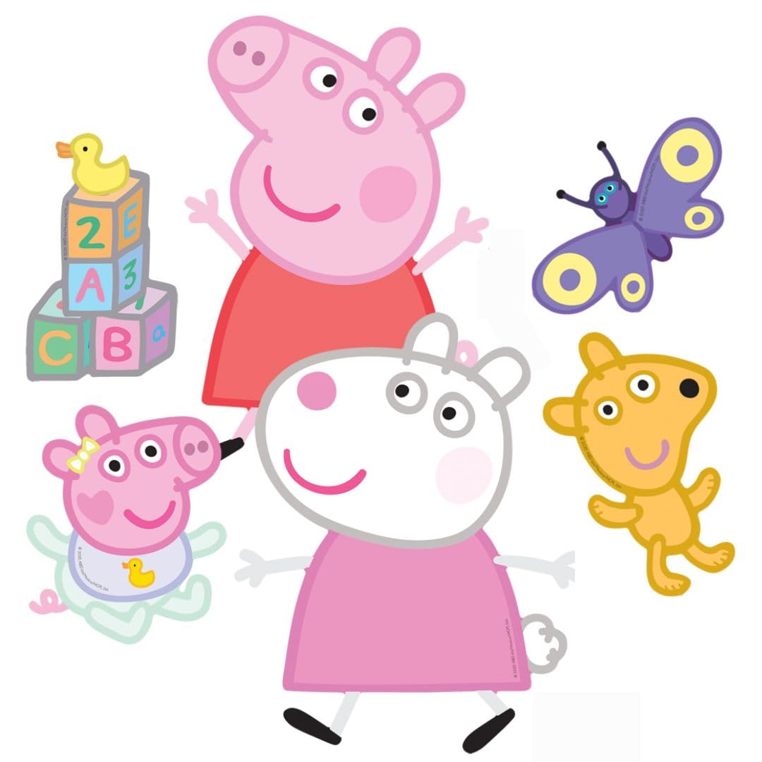 Star Cutouts Peppa Wall Sc4866 Peppa Pig, Baby Evie & Suzy Sheep Wall Decoration Pack – Kids’ Party Cardboard Cutouts For Bedrooms & Birthdays