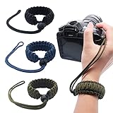 Camera Wrist Strap (3 Pack), Hukado Universal Paracord Nylon Braided Adjustable Hand Strap for All...