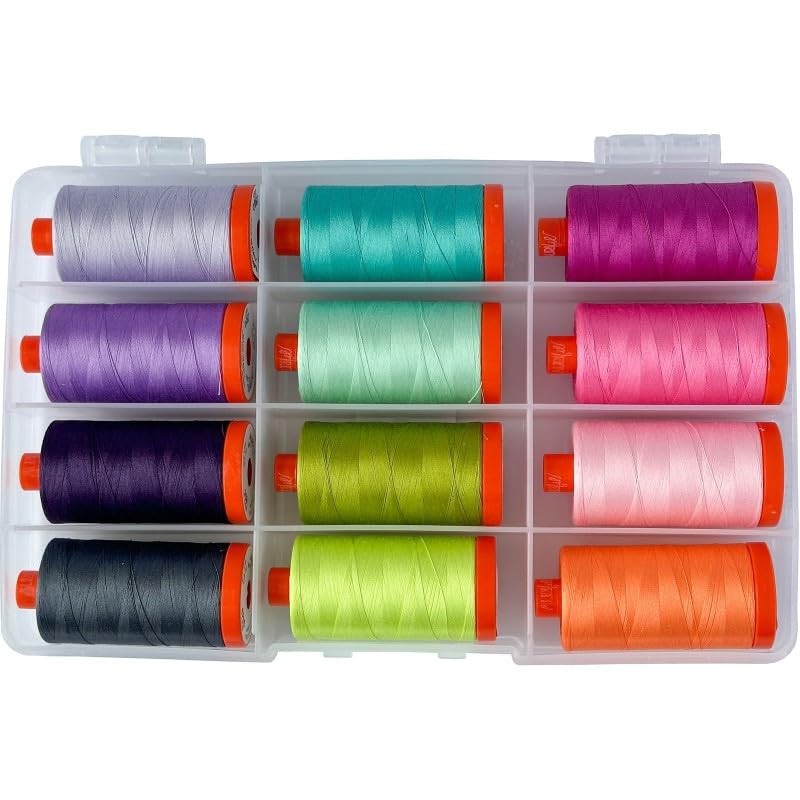 Aurifil Untamed 50wt + Neon Thread Set, 12 Large Spools, 100% Cotton Set Ideal for Sewing Crafting & Patchwork - Image 3
