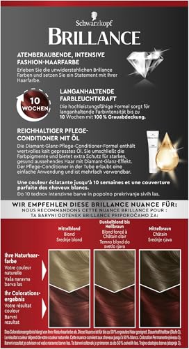Foto von Brillance Intensiv-Color-Creme 872 Intensivrot (160 ml), dauerhafte Haarfarbe mit Diamant-Glanz und Pflege-Conditioner, für 10 Wochen Farbintensität