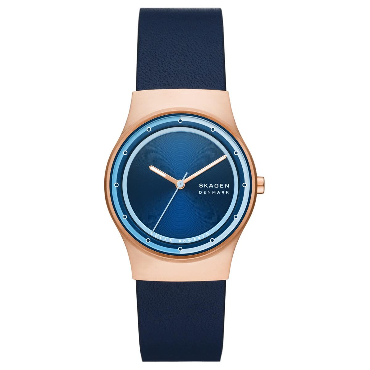 Amazon.co.jp: SKAGEN SOL ソーラーパワー オーシャンブルー レザー 