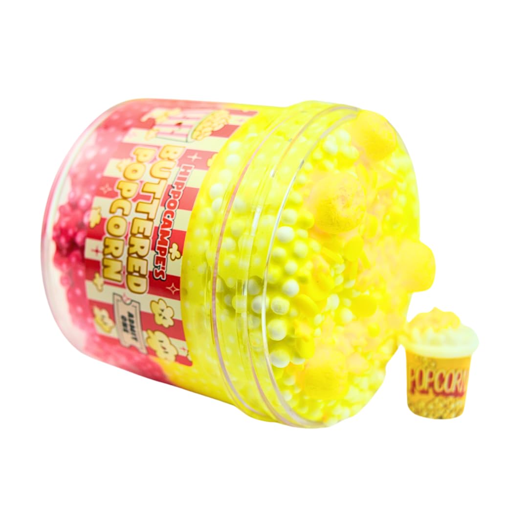 Buttered Popcorn Slime (SCENTED) | Handmade Slime | Hippocampe Slimes (6OZ)