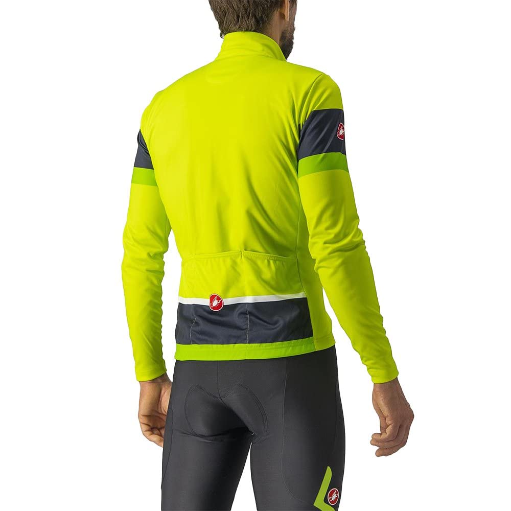 Castelli Passista Long-Sleeve Jersey - Men's Electric Lime/Savile Blue/Green Fluo, XL