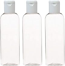 Mshine 200ml Clear PET Round Bottles with Black Flip Cap for Oil, Lotion, Shampoo, Sanitizer – Reusable (ROUND,) Pack Of 6