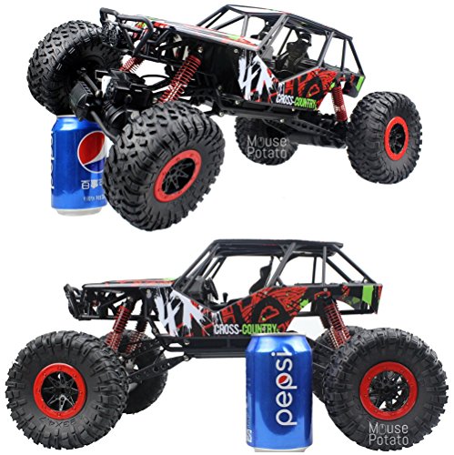Image of Plastic 1:10 Rock Crawler 4WD Monster Truck Rally Car with Suspension (Green)