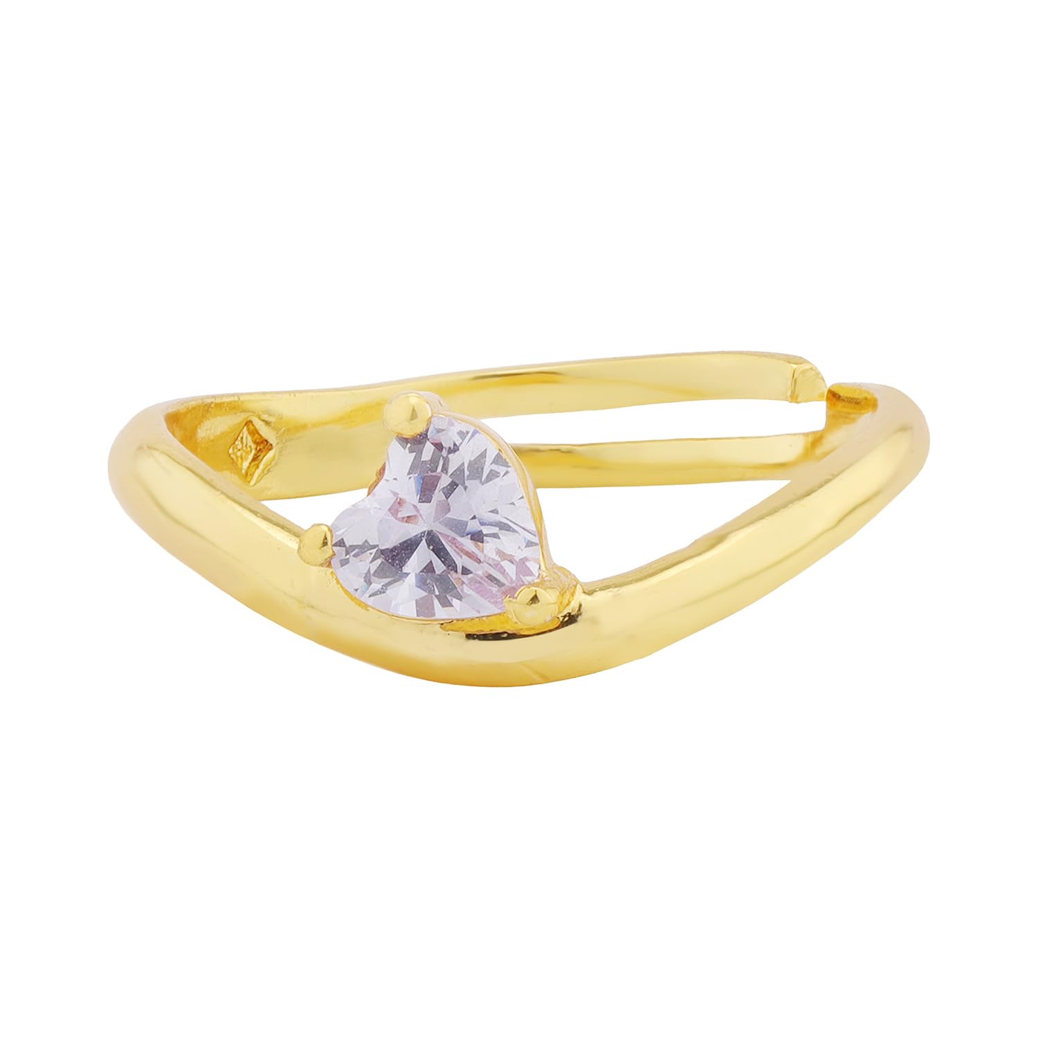 Valentines Day Pink Cupid Heart Solitaire Gold Plated Ring for Women Designer Love Ring Valentine Gift for Her Girlfriend Wife Anniversary Birthday Jewellery-image-45