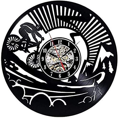 Vinyl Wanduhr Christmasvintage Vinyl Schallplatte Wanduhr Modernes Design Outdoor Sport Mountainbike Vinyl Uhr Radfahren Fahrrad Wanduhr Home Decor