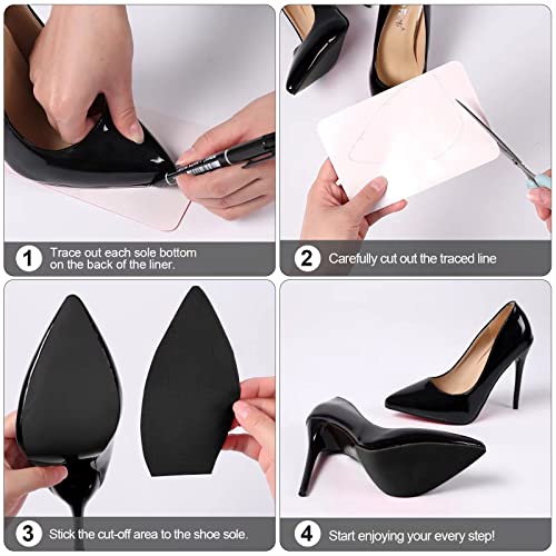 Image of Ashoesert Sole Protector for High Heels, Shoes Grips on Bottom of Shoes,Shoe Bottom Protectors Anti Slip Grips Self Adhesive Silicone Non Slip Shoe Pads(6.0 inchx4.0 inch,Black