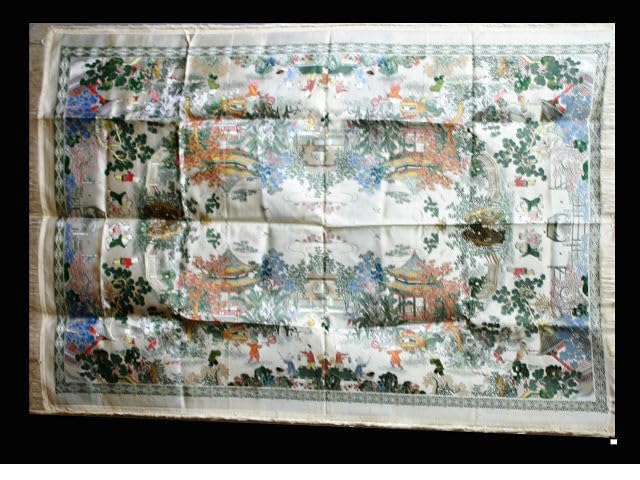 Amazon.co.jp: 中国織綿 テーブルクロス シルク 錦花 絹 中国刺繍 