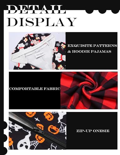 Ekouaer Halloween Onesie Women Sexy Pajamas Christmas Onepiece Jumpsuit - image 5