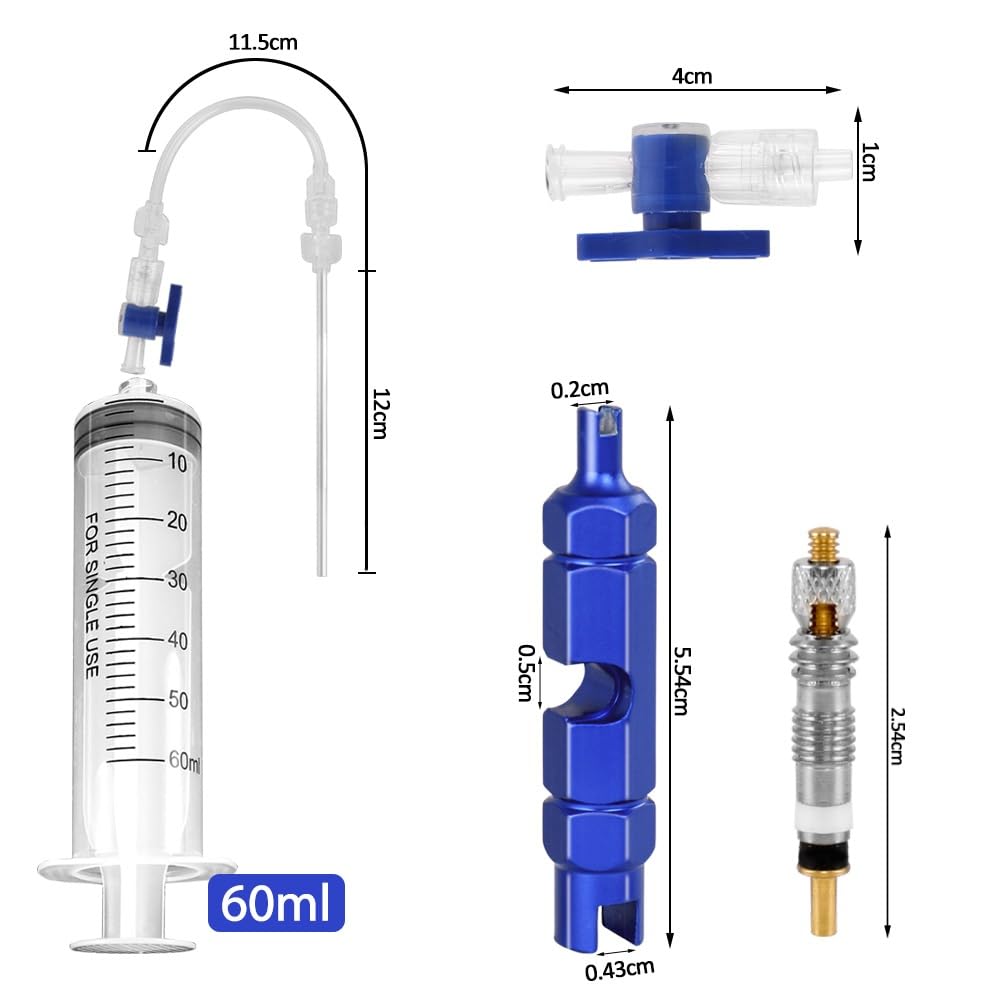 Jeringuilla para Inyectar Líquido Tubeless MTB Jeringa Líquida para Bicicletas Antipinchazos Herramienta de Extracción Válvula Presta para Reparación