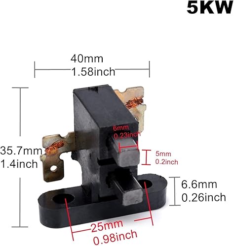 Miniatura 8 de 5 cepillos universales de carbono para generador de 2KW 5KW, compatible con Honda 168F188F, 2000-5000W alternador de carbono para escobilla de